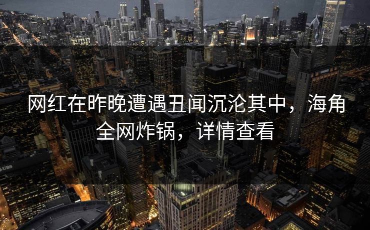 网红在昨晚遭遇丑闻沉沦其中，海角全网炸锅，详情查看
